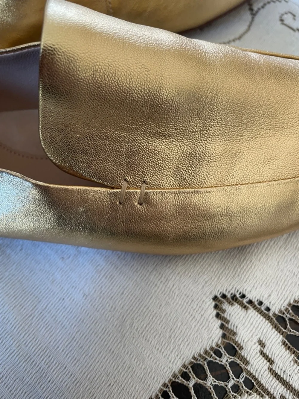 Banana Republic Metallic Gold Leather Loafers - Picture 4 of 9